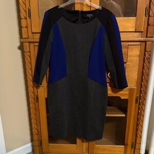 Chic Long Sleeve Dress in Black and Blue